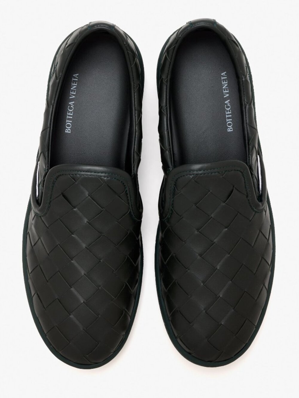 Bottega Veneta Men Sawyer Slip-On Intrecciato Leather Sneaker Dark Green IT 43 - Picture 2 of 7
